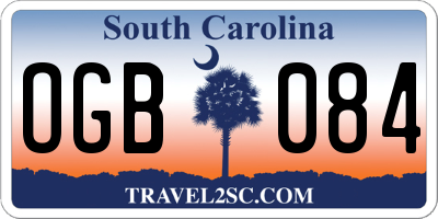 SC license plate OGB084