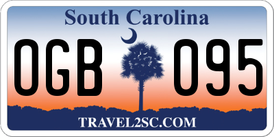 SC license plate OGB095