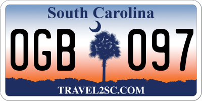 SC license plate OGB097
