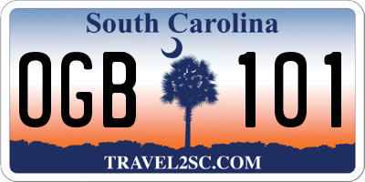 SC license plate OGB101