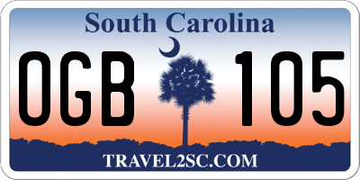 SC license plate OGB105