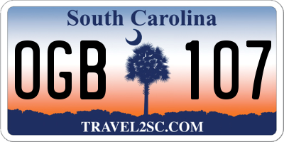 SC license plate OGB107