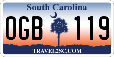 SC license plate OGB119