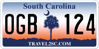 SC license plate OGB124