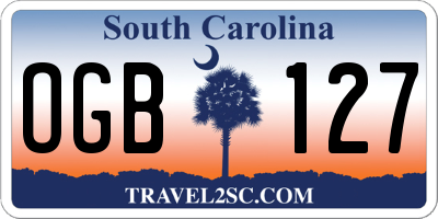 SC license plate OGB127