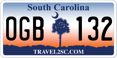 SC license plate OGB132