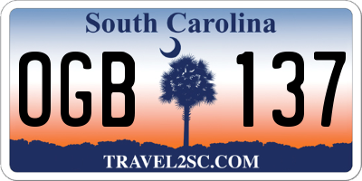 SC license plate OGB137