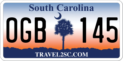 SC license plate OGB145