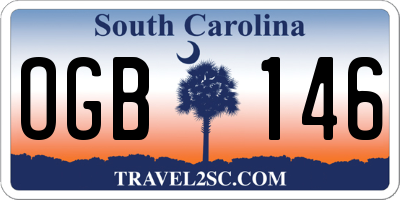 SC license plate OGB146