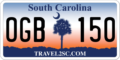 SC license plate OGB150