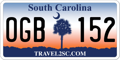 SC license plate OGB152