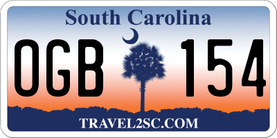 SC license plate OGB154