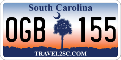SC license plate OGB155