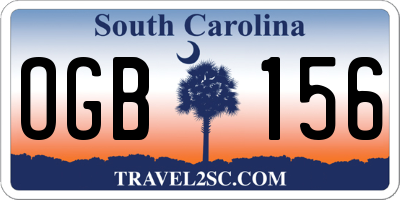 SC license plate OGB156
