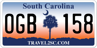 SC license plate OGB158
