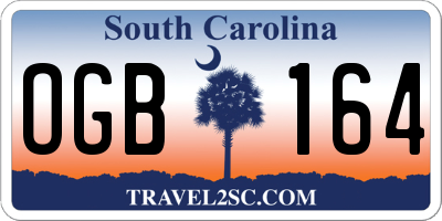 SC license plate OGB164