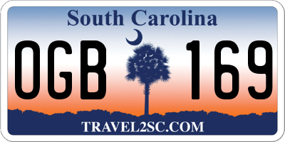 SC license plate OGB169