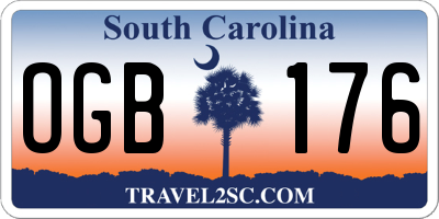 SC license plate OGB176