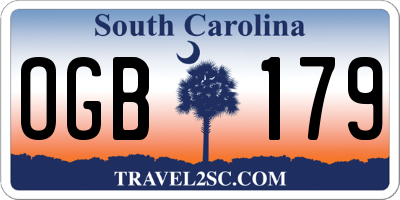 SC license plate OGB179