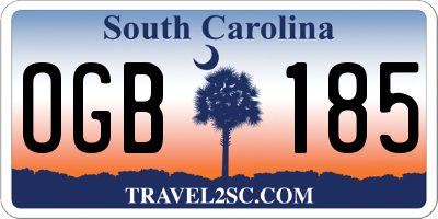 SC license plate OGB185