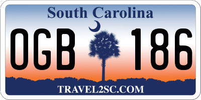 SC license plate OGB186