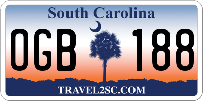 SC license plate OGB188