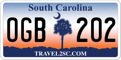 SC license plate OGB202