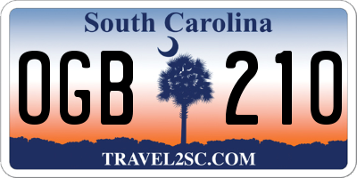 SC license plate OGB210