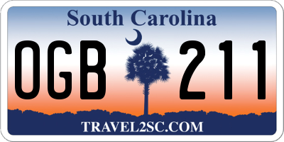 SC license plate OGB211
