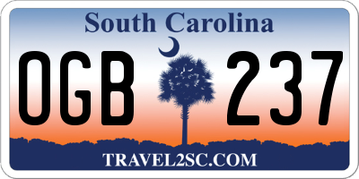 SC license plate OGB237