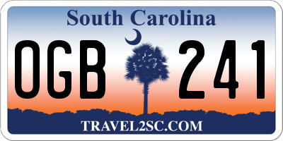 SC license plate OGB241