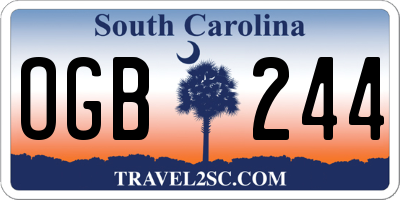 SC license plate OGB244