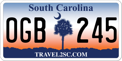 SC license plate OGB245