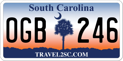 SC license plate OGB246