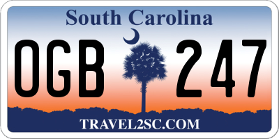 SC license plate OGB247