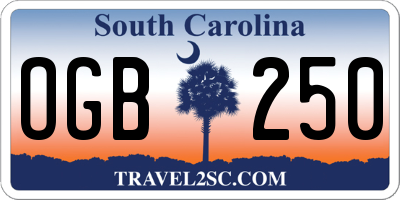 SC license plate OGB250