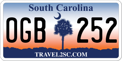 SC license plate OGB252