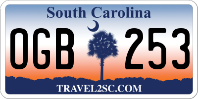 SC license plate OGB253