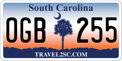 SC license plate OGB255