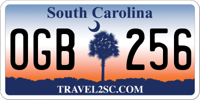 SC license plate OGB256