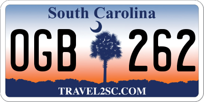 SC license plate OGB262