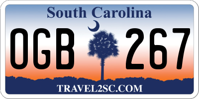 SC license plate OGB267