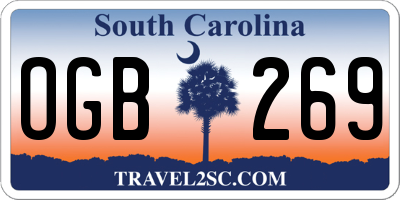 SC license plate OGB269