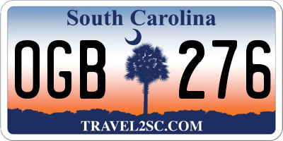 SC license plate OGB276