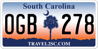 SC license plate OGB278