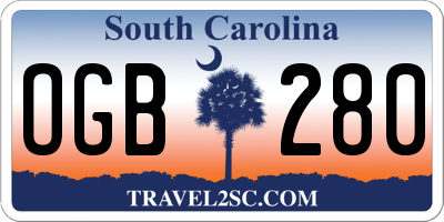 SC license plate OGB280
