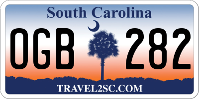 SC license plate OGB282