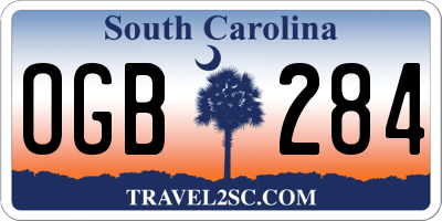 SC license plate OGB284