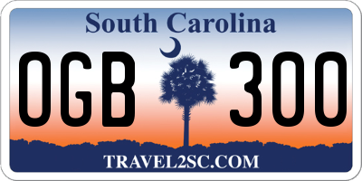 SC license plate OGB300