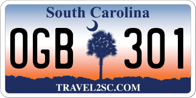 SC license plate OGB301